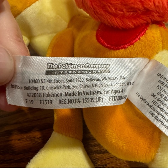 EUC Pokémon Plush Chimchar Monkey Brown & Yellow 9” Anime - Picture 6 of 7